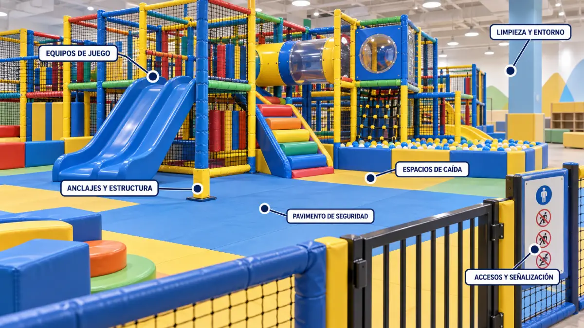 Elementos que se revisan en la inspección de un parque infantil