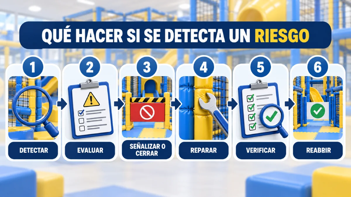 Proceso de actuación al detectar un riesgo en un parque infantil